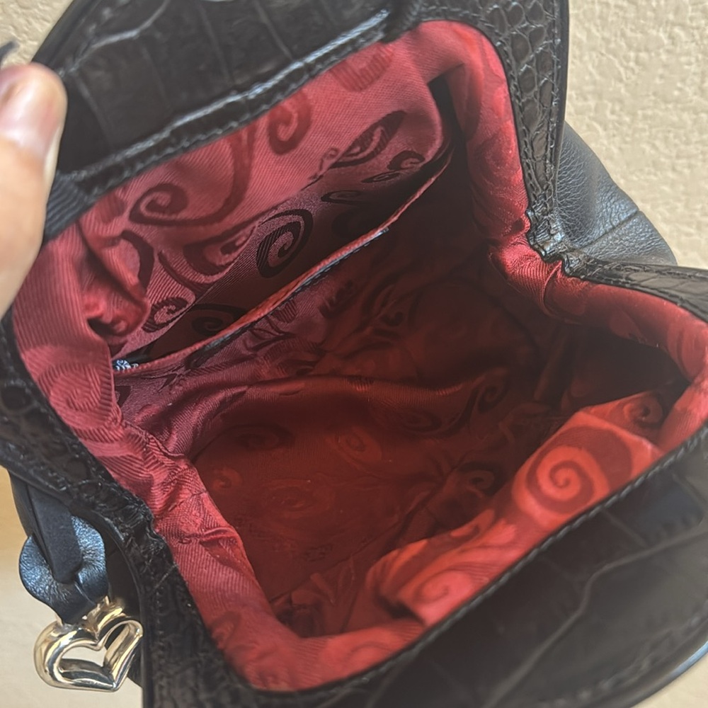 Brighton Black leather Crossbody Bag with Silver Accents - Picture 8 of 11